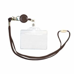 бейдж пластик со шнурком+зажим (черн.) Titanum(124853)
