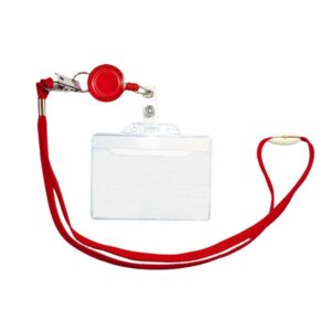 бейдж пластик со шнурком + зажим (крас), Titanum(124854)