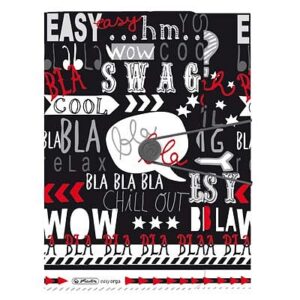 папка на резинке А4 Black&Wow Slogan Herlitz (50010011)